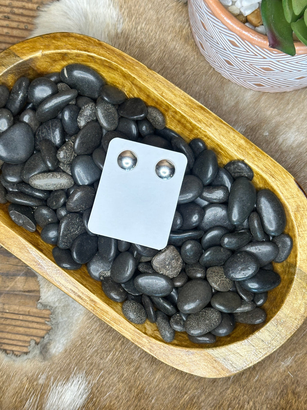 Sterling Silver Dome Stud Earrings