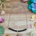 16” Black Onyx Paperclip Necklace – Sterling Silver Accent