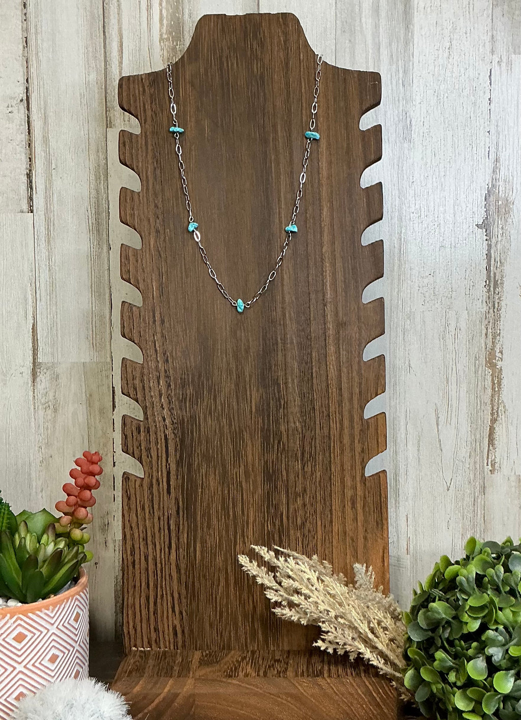 Sleeping Beauty Turquoise Paperclip Chain Necklace – 15” + 2” Extender