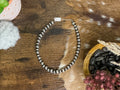 Sterling Silver Pearl & Saucer Choker – 14” Western Classic