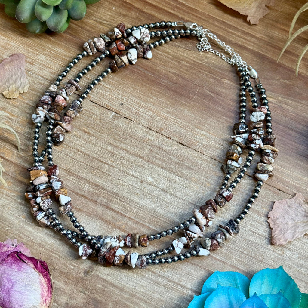 16” Wild Horse Chip Necklace – Sterling Silver