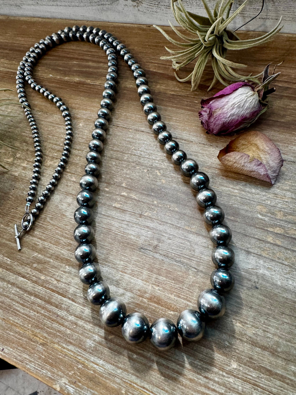 NFR Collection Necklace – Graduated Sterling Silver Pearls 6mm to 16mm 51”