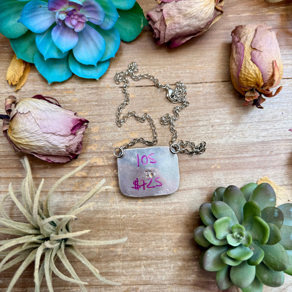 105 - Sterling Silver Pilot Mountain Turquoise Bar Necklace by Jason Ogg