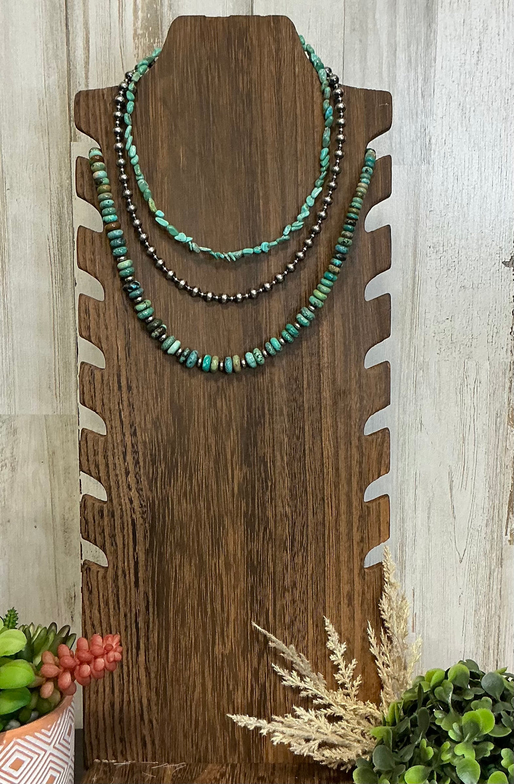 Green Turquoise Nugget Choker – 14” + 2” Extender Southwestern Necklace
