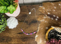 Pink Dyed Turquoise Sterling Chain Necklace – 16” Southwestern Beaded