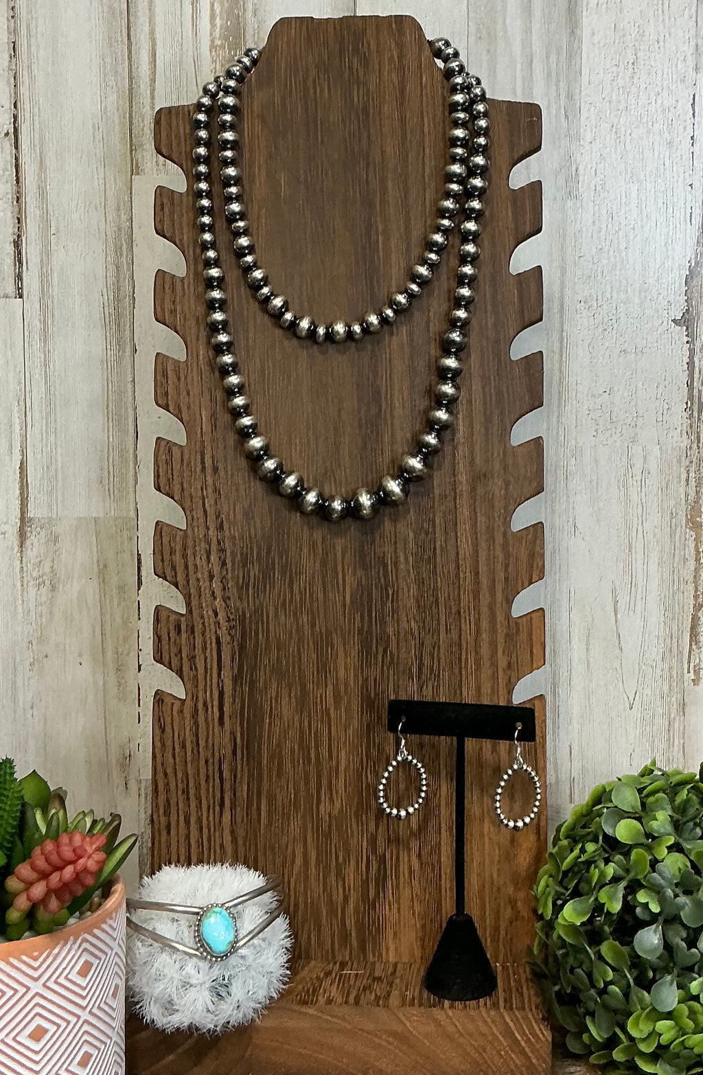 Sterling Silver Pearl Necklace – 20.5” Graduated 8mm–14mm Western Classic