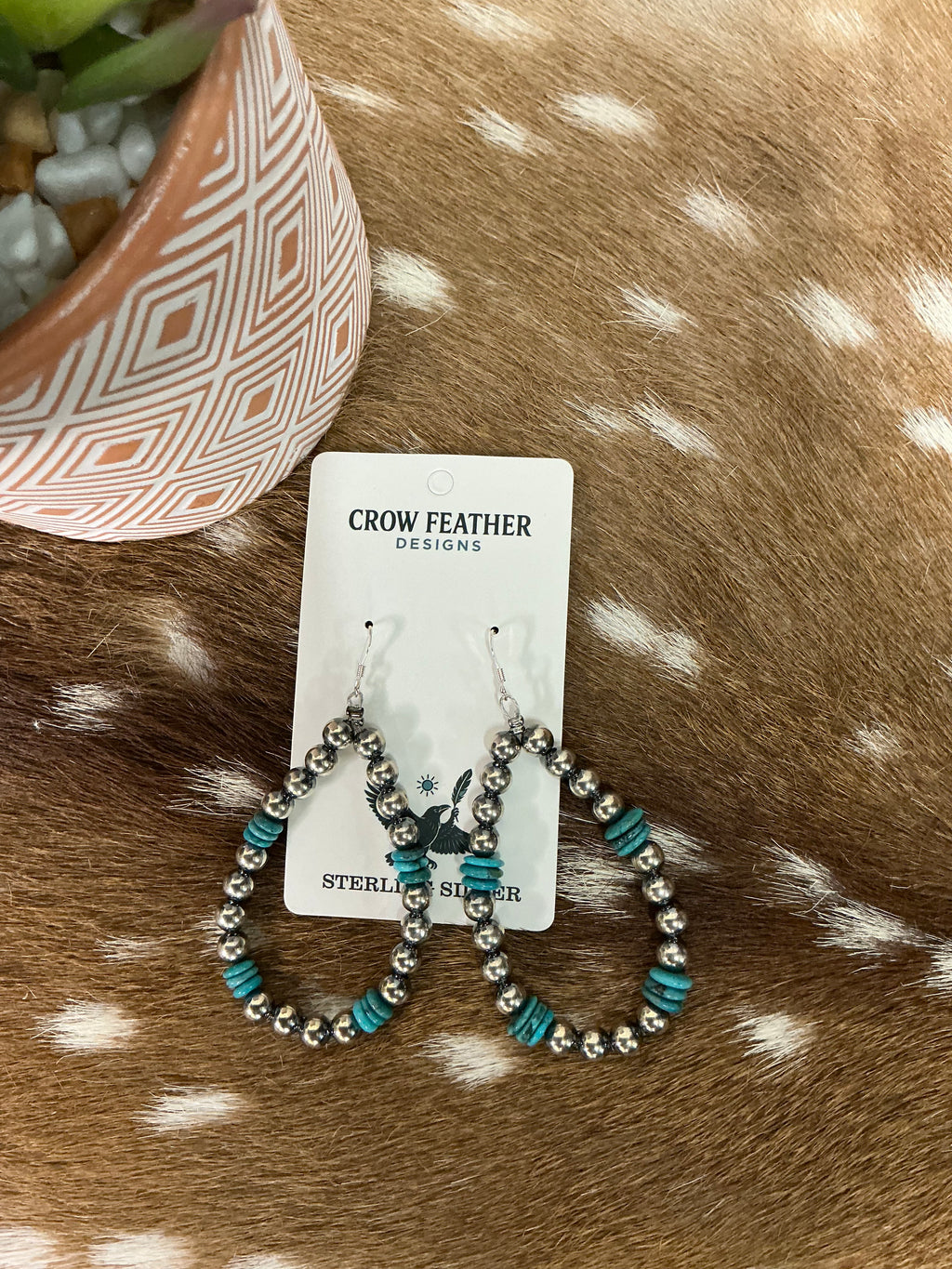 Blue Turquoise & 6mm Sterling Pearl Drop Earrings – 3" Length