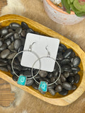Sterling Silver Campitos Turquoise Hoop Earrings