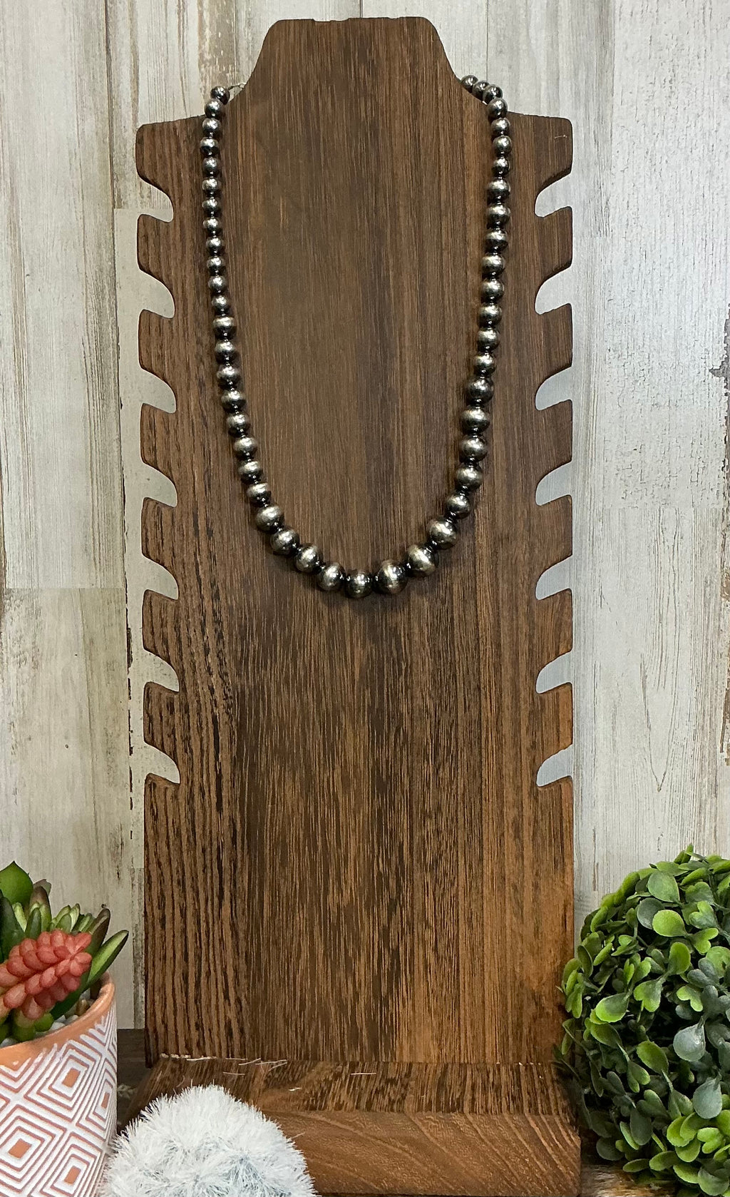 Sterling Silver Pearl Necklace – 20.5” Graduated 8mm–14mm Western Classic