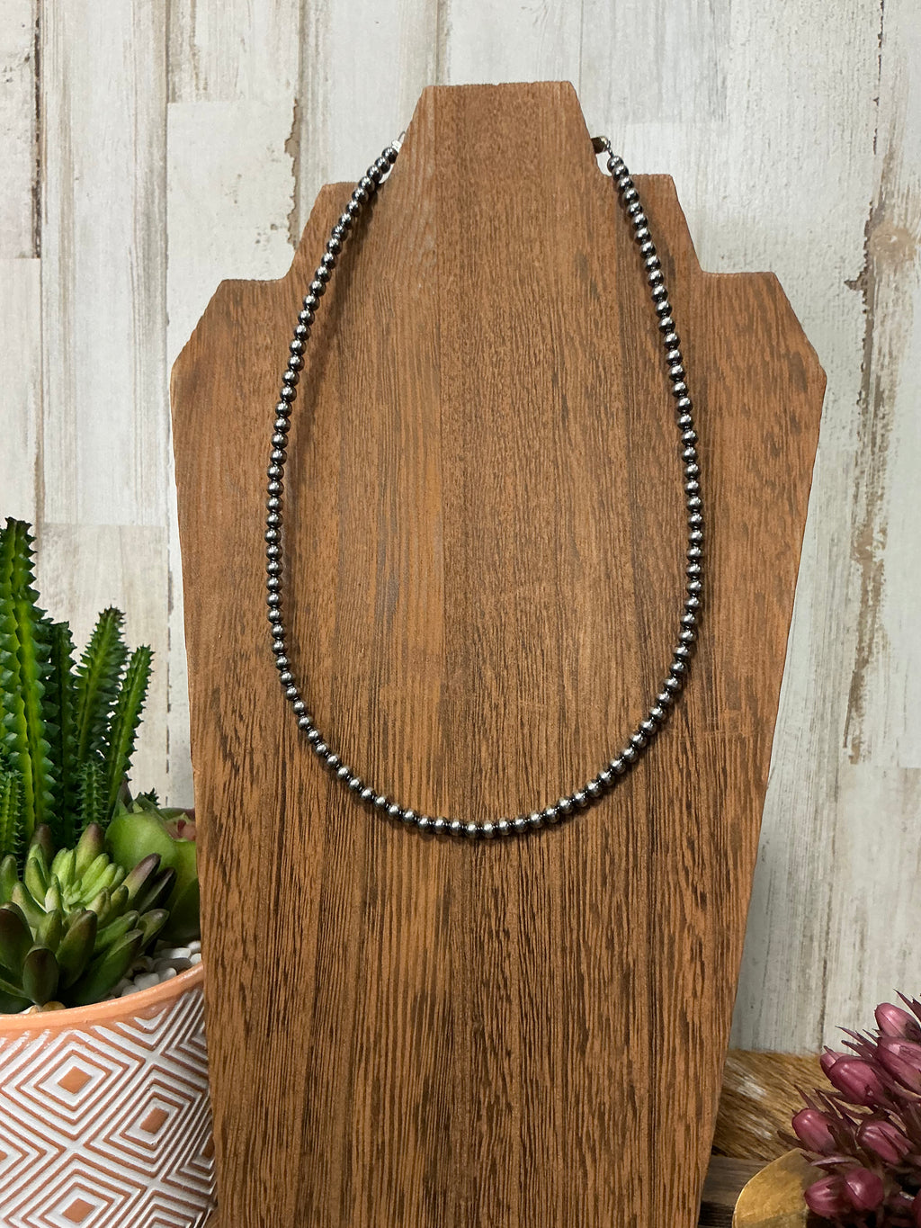 4mm Sterling Silver Pearl Necklace 16"