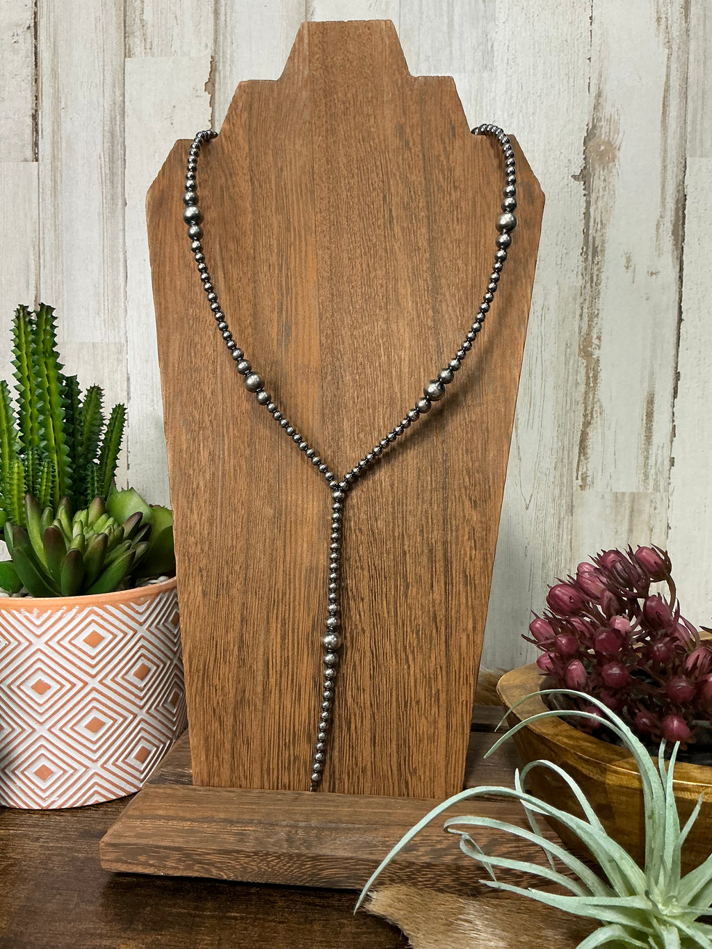 Lariat Graduated Sterling Silver Pearl