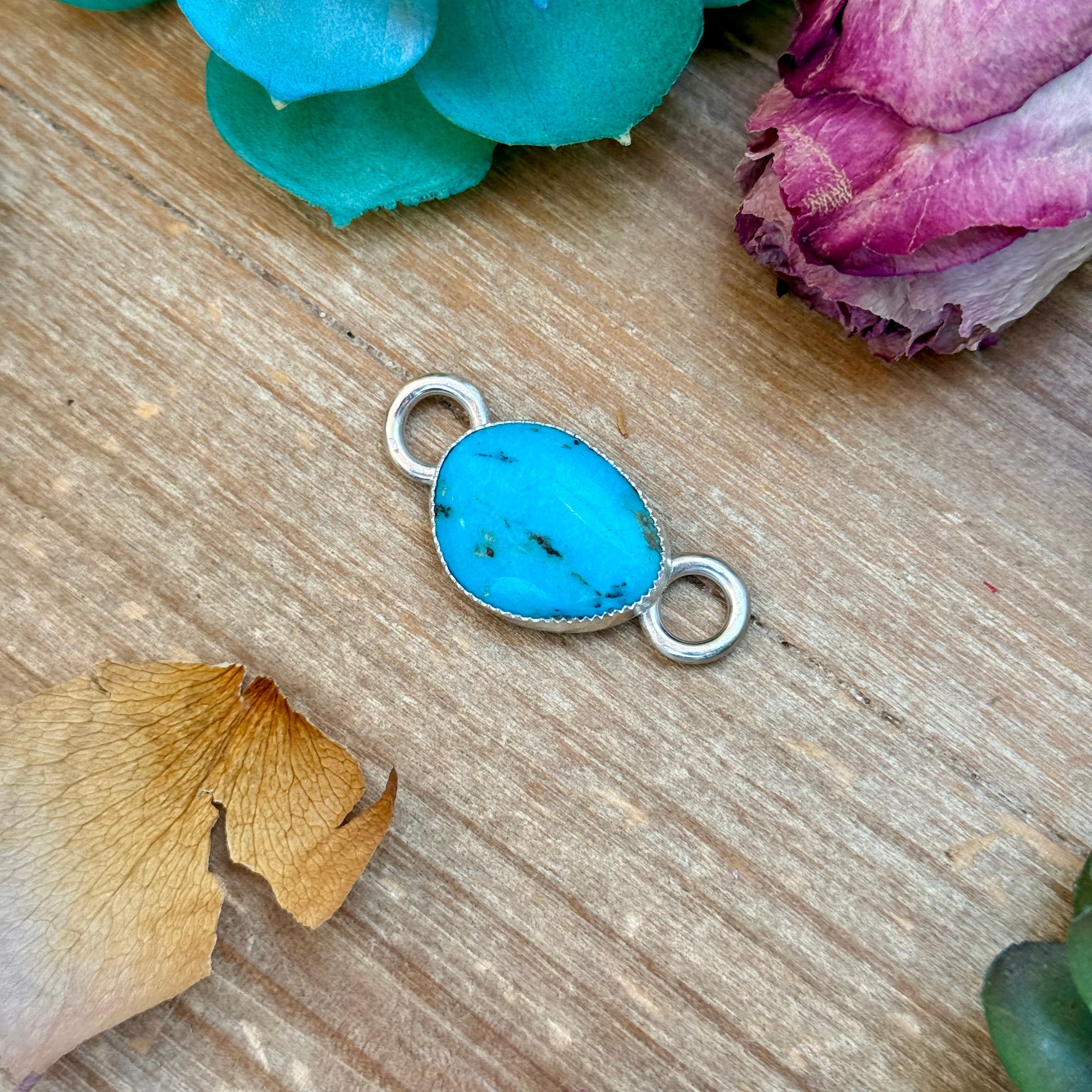 Twilly Scarf Accessory with Real Turquoise & Sterling – Made by The Bijoux FAB