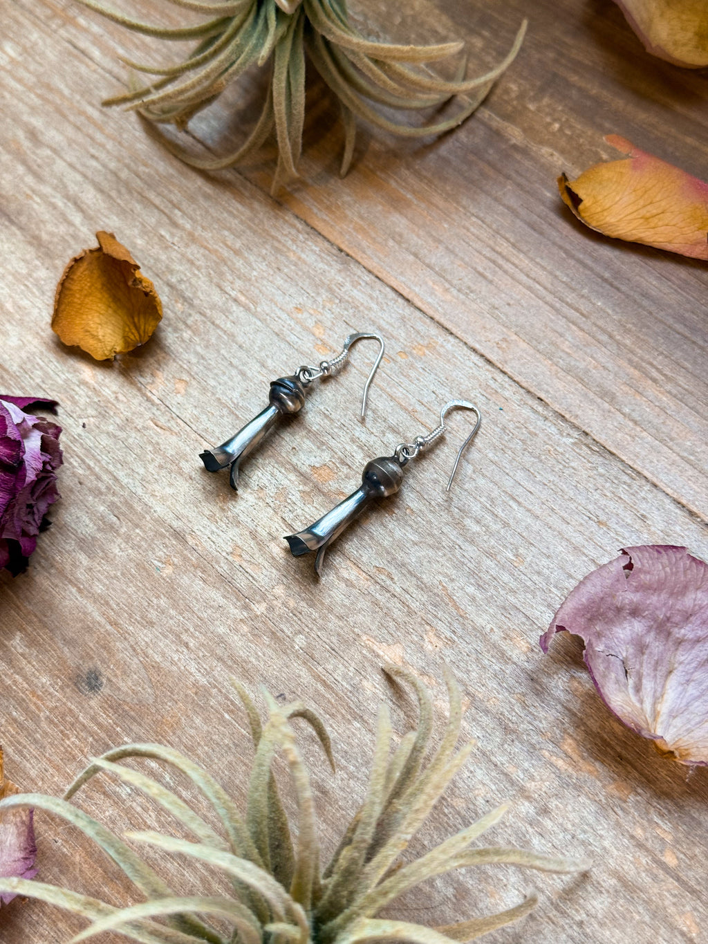 Sterling Silver Medium Blossom Dangle Earrings